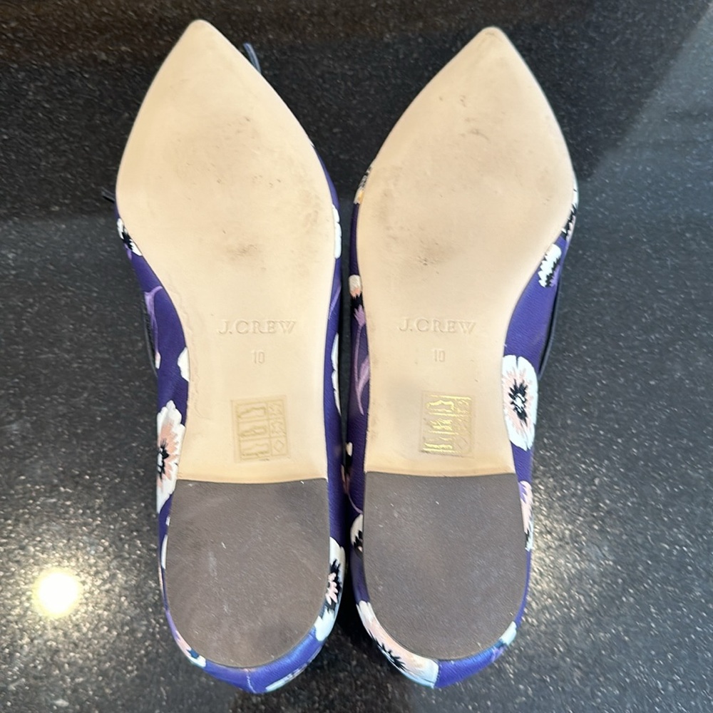 J. Crew Purple Floral Pointed Ballet Flats - Picture 4 of 5